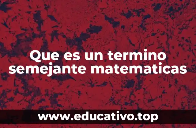 Que es un termino semejante matematicas