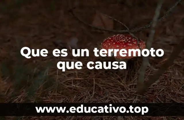 Que es un terremoto que causa