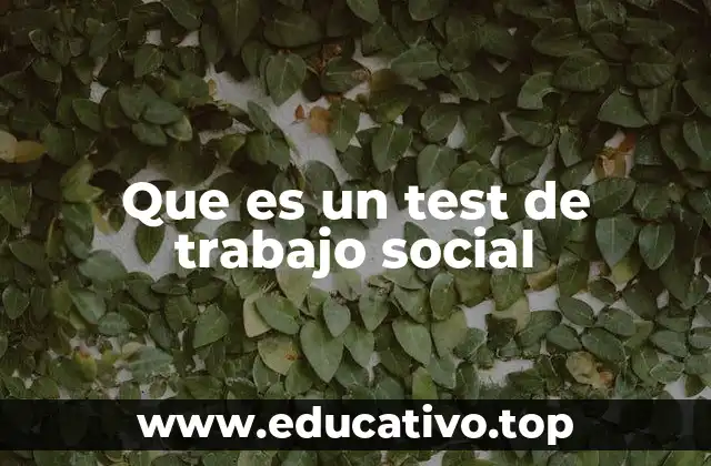 Que es un test de trabajo social