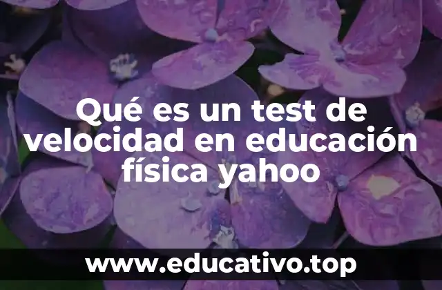 Qué es un test de velocidad en educación física yahoo