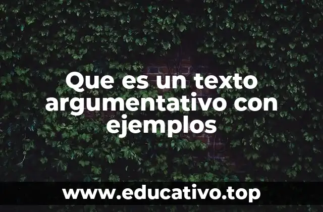 Que es un texto argumentativo con ejemplos