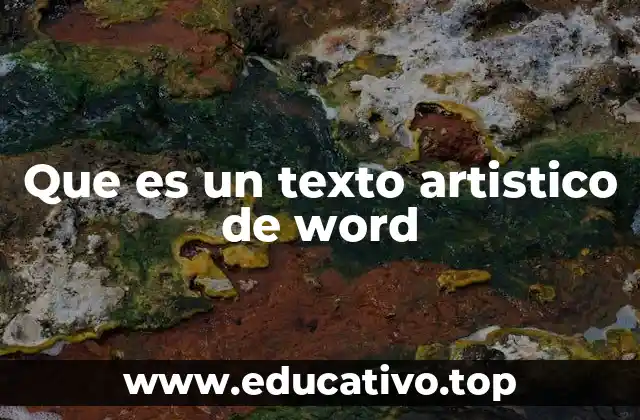 Que es un texto artistico de word