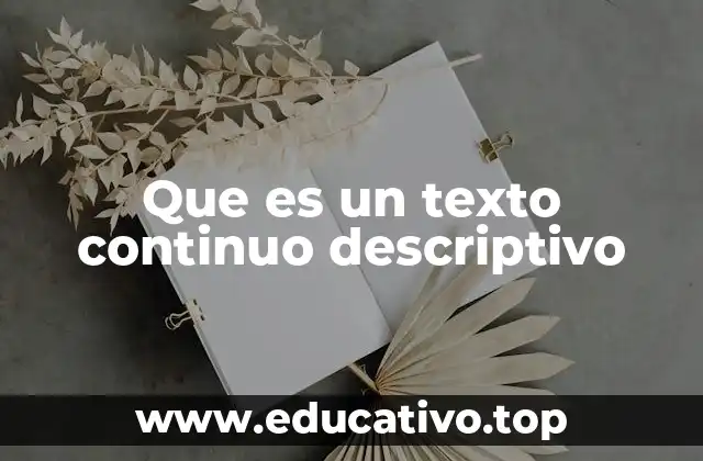 Que es un texto continuo descriptivo