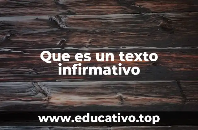 Que es un texto infirmativo