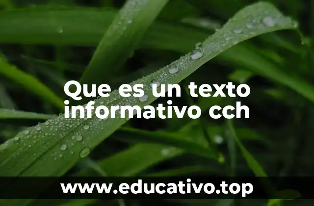 Que es un texto informativo cch
