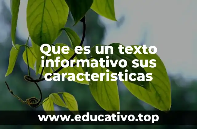 Que es un texto informativo sus caracteristicas