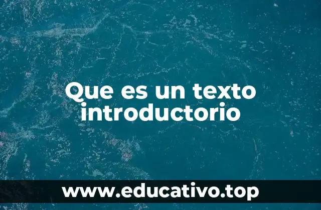 Que es un texto introductorio