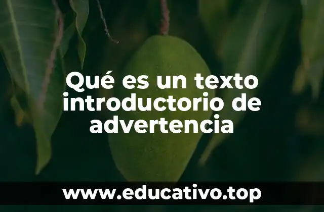 Qué es un texto introductorio de advertencia