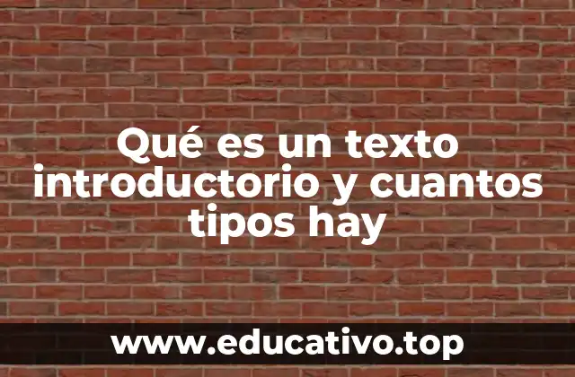 Qué es un texto introductorio y cuantos tipos hay