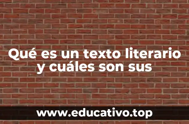 Qué es un texto literario y cuáles son sus