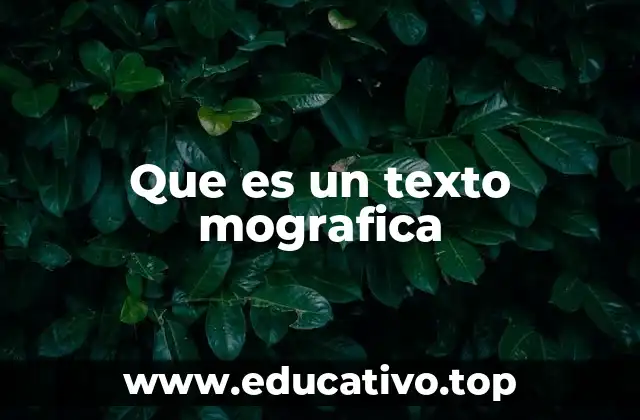 Que es un texto mografica