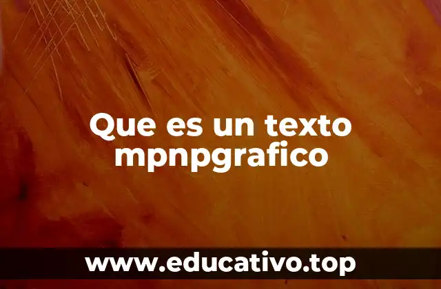 Que es un texto mpnpgrafico