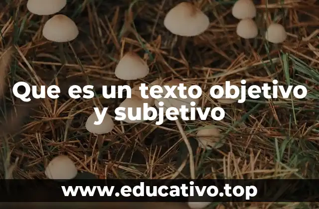 Que es un texto objetivo y subjetivo
