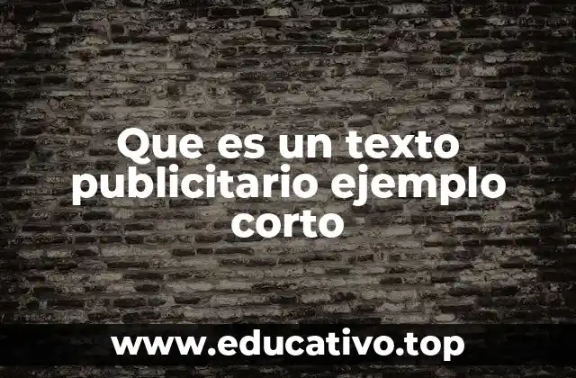 Que es un texto publicitario ejemplo corto