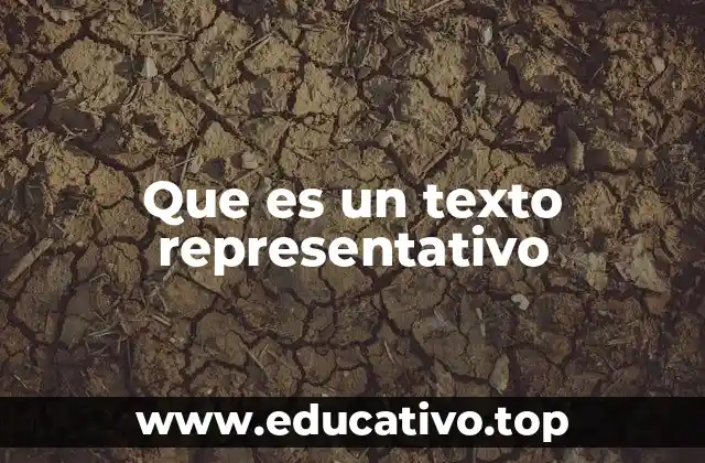 Que es un texto representativo