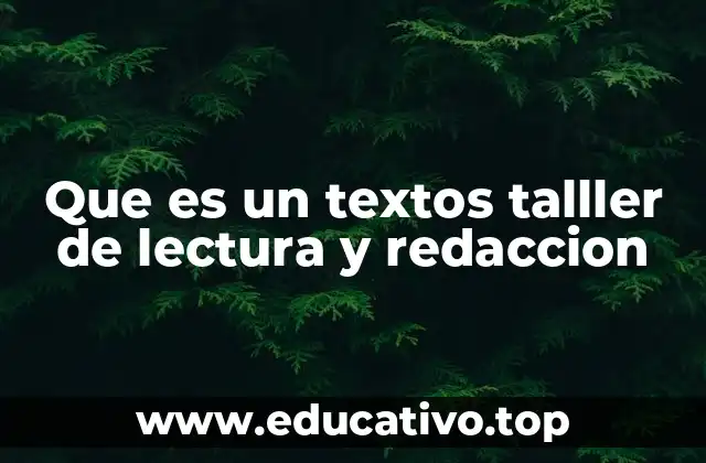 Que es un textos talller de lectura y redaccion