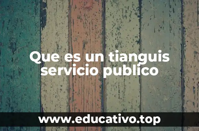 Que es un tianguis servicio publico