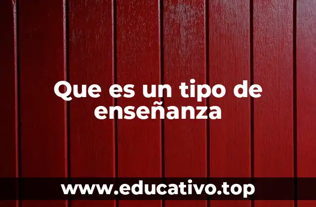 Que es un tipo de enseñanza