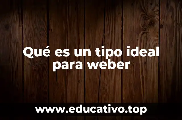 Qué es un tipo ideal para weber