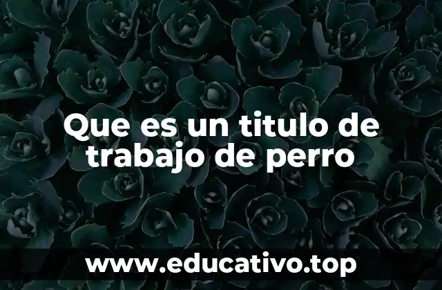 Que es un titulo de trabajo de perro