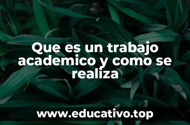 Que es un trabajo academico y como se realiza