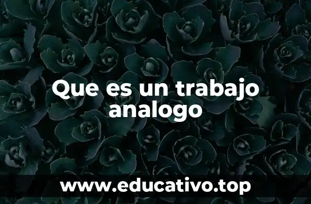 Que es un trabajo analogo