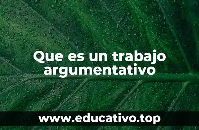 Que es un trabajo argumentativo