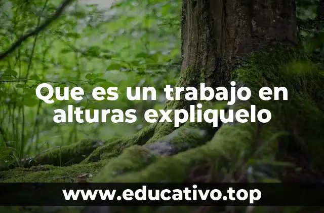 Que es un trabajo en alturas expliquelo