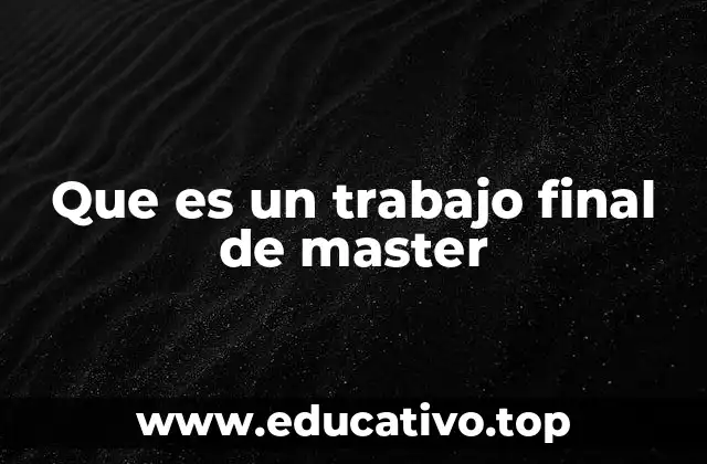Que es un trabajo final de master