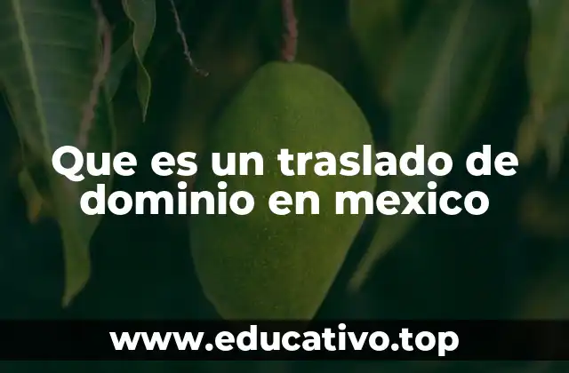 Que es un traslado de dominio en mexico