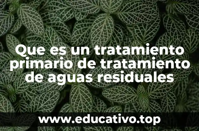 Que es un tratamiento primario de tratamiento de aguas residuales