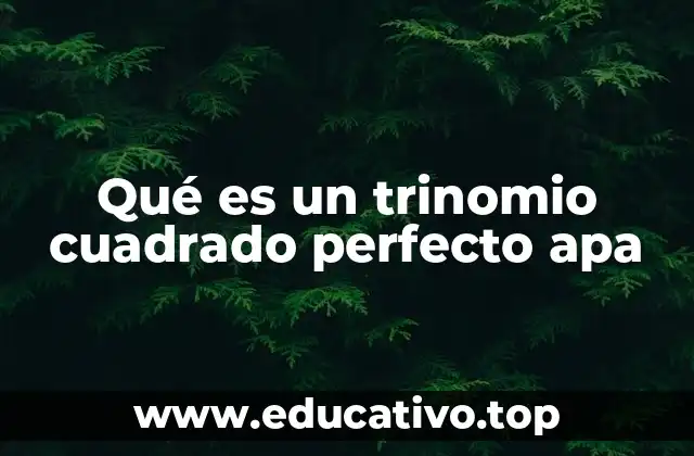 Qué es un trinomio cuadrado perfecto apa