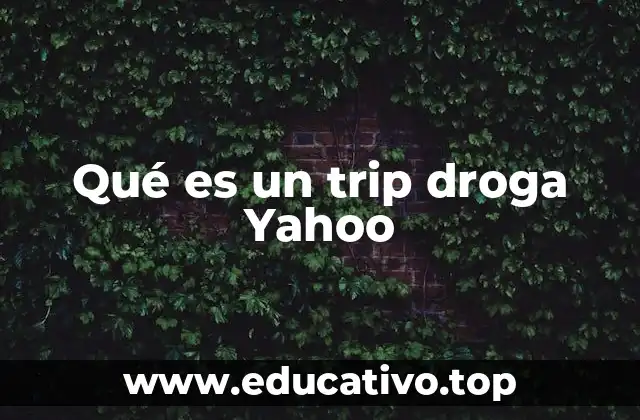 Qué es un trip droga Yahoo