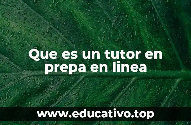 Que es un tutor en prepa en linea