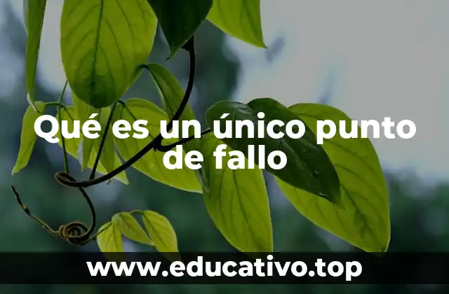 Qué es un único punto de fallo