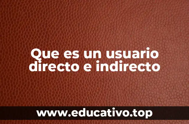 Que es un usuario directo e indirecto