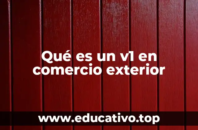 Qué es un v1 en comercio exterior