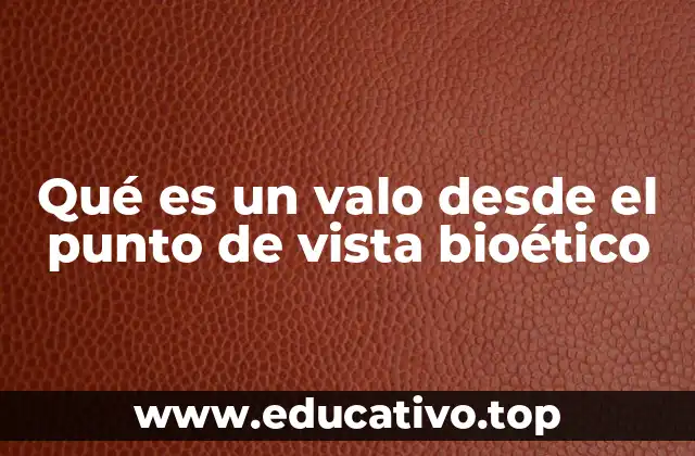 Qué es un valo desde el punto de vista bioético