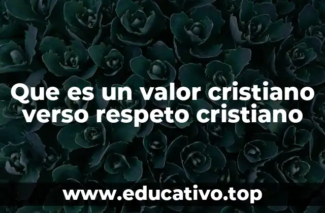 Que es un valor cristiano verso respeto cristiano