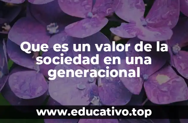 Que es un valor de la sociedad en una generacional