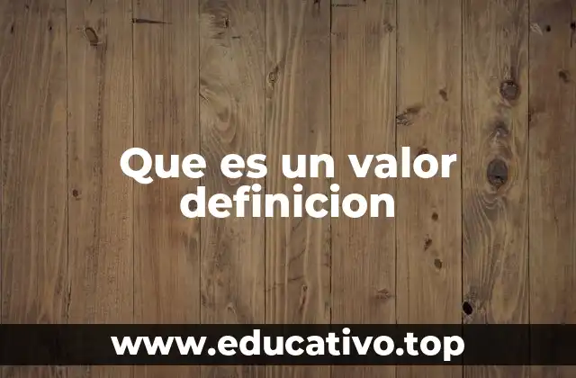 Que es un valor definicion