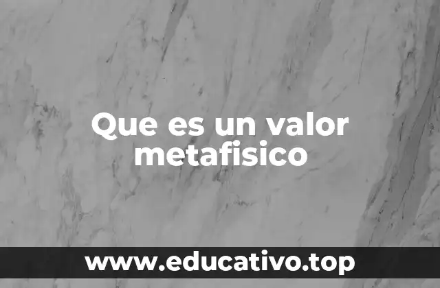 Que es un valor metafisico