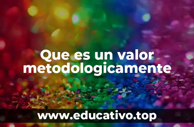 Que es un valor metodologicamente