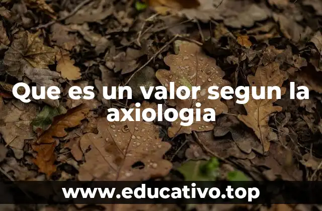 Que es un valor segun la axiologia
