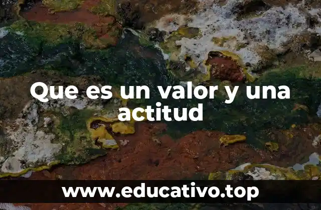 Que es un valor y una actitud