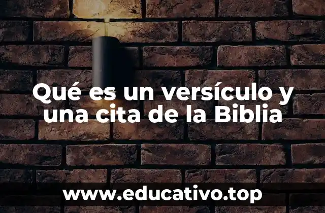 Qué es un versículo y una cita de la Biblia