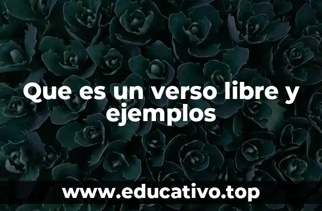 Que es un verso libre y ejemplos
