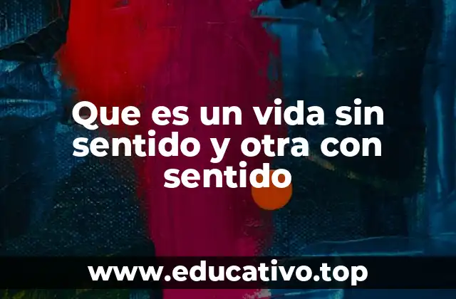 Que es un vida sin sentido y otra con sentido