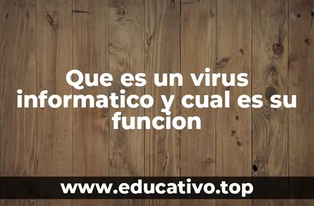 Que es un virus informatico y cual es su funcion