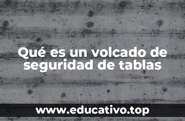 Qué es un volcado de seguridad de tablas